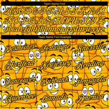 Load image into Gallery viewer, Custom Gold Black-White 3D Pattern Design Smile Emoji Performance T-Shirt