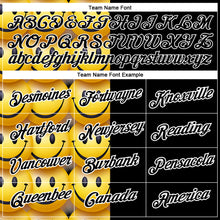 Load image into Gallery viewer, Custom Black Gold-White 3D Pattern Design Smile Emoji Performance T-Shirt