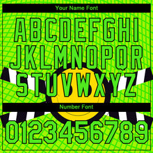 Загрузить изображение в средство просмотра галереи, Custom Pea Green Neon Yellow-Black 3D Pattern Design Smile Emoji Performance T-Shirt