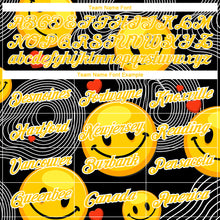 Charger l'image dans la galerie, Custom Black Yellow-White 3D Pattern Design Smile Emoji Performance T-Shirt