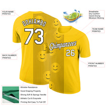 Load image into Gallery viewer, Custom Gold White-Black 3D Pattern Design Smile Emoji Performance T-Shirt