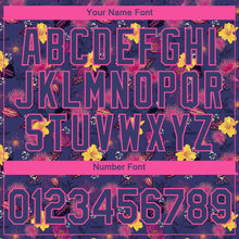 Laden Sie das Bild in den Galerie-Viewer, Custom Navy Pink 3D Pattern Design Flower Performance T-Shirt