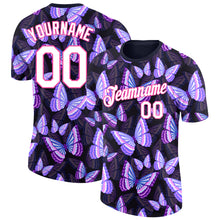 Load image into Gallery viewer, Custom Black White-Pink 3D Pattern Design Butterfly Performance T-Shirt