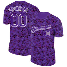 Load image into Gallery viewer, Custom Purple White 3D Pattern Design Butterfly Performance T-Shirt