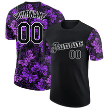 Load image into Gallery viewer, Custom Black White 3D Pattern Design Butterfly Performance T-Shirt
