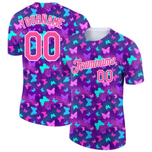 Загрузить изображение в средство просмотра галереи, Custom Purple Pink-White 3D Pattern Design Butterfly Performance T-Shirt