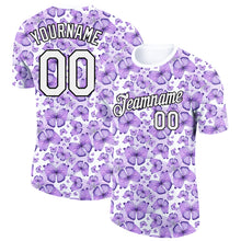 Load image into Gallery viewer, Custom Purple White-Black 3D Pattern Design Butterfly Performance T-Shirt