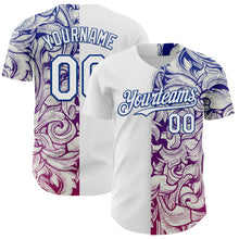 Загрузить изображение в средство просмотра галереи, Custom White Royal 3D Pattern Design Vintage Tattoos Authentic Baseball Jersey