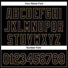 Load image into Gallery viewer, Custom Black Old Gold 3D Pattern Design Vintage Tattoos Authentic Baseball Jersey