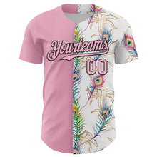Load image into Gallery viewer, Custom White Light Pink-Black 3D Pattern Design Vintage Tattoos Authentic Baseball Jersey