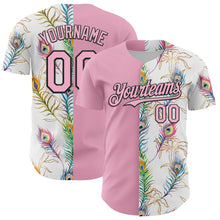 Load image into Gallery viewer, Custom White Light Pink-Black 3D Pattern Design Vintage Tattoos Authentic Baseball Jersey