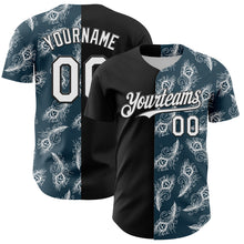 Load image into Gallery viewer, Custom Black White 3D Pattern Design Vintage Tattoos Authentic Baseball Jersey