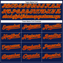 Load image into Gallery viewer, Custom Navy Red-Gold 3D Pattern Design Vintage Tattoos Authentic Baseball Jersey