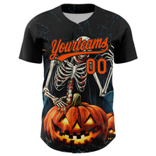 Charger l'image dans la galerie, Custom Black Orange 3D Halloween Authentic Baseball Jersey