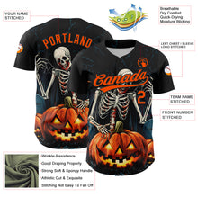 Charger l'image dans la galerie, Custom Black Orange 3D Halloween Authentic Baseball Jersey