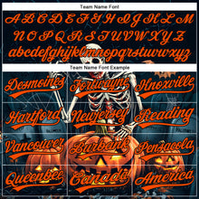 Charger l'image dans la galerie, Custom Black Orange 3D Halloween Authentic Baseball Jersey