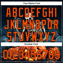Charger l'image dans la galerie, Custom Black Orange 3D Halloween Authentic Baseball Jersey
