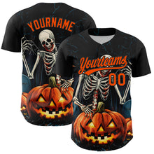 Charger l'image dans la galerie, Custom Black Orange 3D Halloween Authentic Baseball Jersey