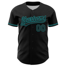 Загрузить изображение в средство просмотра галереи, Custom Black Teal 3D Halloween Authentic Baseball Jersey