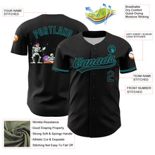 Загрузить изображение в средство просмотра галереи, Custom Black Teal 3D Halloween Authentic Baseball Jersey