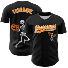 Загрузить изображение в средство просмотра галереи, Custom Black Bay Orange-White 3D Halloween Authentic Baseball Jersey