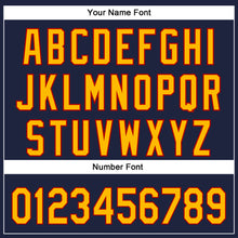 Load image into Gallery viewer, Custom Navy Gold-Red 3D Halloween Authentic Baseball Jersey