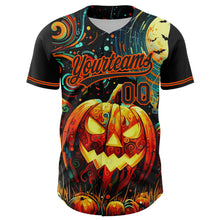 Загрузить изображение в средство просмотра галереи, Custom Black Orange 3D Halloween Authentic Baseball Jersey