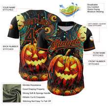 Загрузить изображение в средство просмотра галереи, Custom Black Orange 3D Halloween Authentic Baseball Jersey