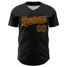 Загрузить изображение в средство просмотра галереи, Custom Black Bay Orange 3D Halloween Authentic Baseball Jersey