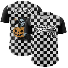 Загрузить изображение в средство просмотра галереи, Custom Black White 3D Halloween Authentic Baseball Jersey