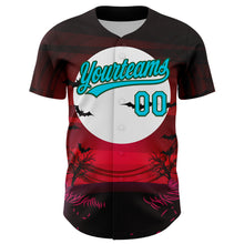 Charger l'image dans la galerie, Custom Black Lakes Blue-Green 3D Halloween Authentic Baseball Jersey