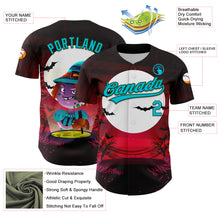 Charger l'image dans la galerie, Custom Black Lakes Blue-Green 3D Halloween Authentic Baseball Jersey