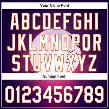 Load image into Gallery viewer, Custom Purple White-Orange 3D Halloween Authentic Baseball Jersey