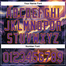 Load image into Gallery viewer, Custom Purple Bay Orange 3D Halloween Authentic Baseball Jersey