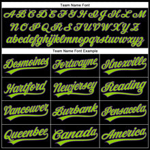 Load image into Gallery viewer, Custom Black Neon Green-Purple 3D Halloween Authentic Baseball Jersey