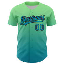 Загрузить изображение в средство просмотра галереи, Custom Pea Green Teal-Black 3D Halloween Authentic Baseball Jersey
