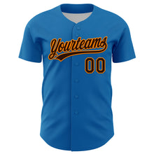 Laden Sie das Bild in den Galerie-Viewer, Custom Blue Brown-Bay Orange 3D Halloween Authentic Baseball Jersey