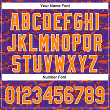 Load image into Gallery viewer, Custom Purple Bay Orange-White 3D Halloween Authentic Baseball Jersey