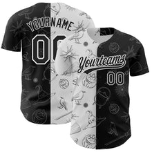 Load image into Gallery viewer, Custom Black White 3D Halloween Authentic Baseball Jersey