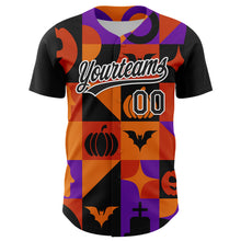 Загрузить изображение в средство просмотра галереи, Custom Orange Black-Purple 3D Halloween Authentic Baseball Jersey