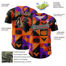 Загрузить изображение в средство просмотра галереи, Custom Orange Black-Purple 3D Halloween Authentic Baseball Jersey