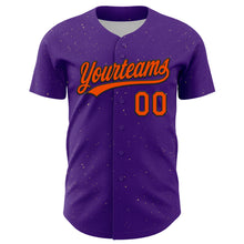 Load image into Gallery viewer, Custom Purple Orange-Black 3D Halloween Authentic Baseball Jersey