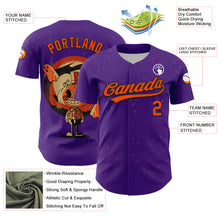 Load image into Gallery viewer, Custom Purple Orange-Black 3D Halloween Authentic Baseball Jersey