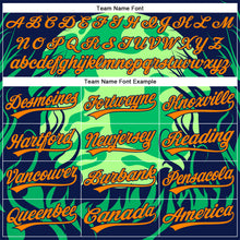 Load image into Gallery viewer, Custom Neon Green Bay Orange-Navy 3D Halloween Authentic Baseball Jersey