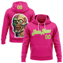 Загрузить изображение в средство просмотра галереи, Custom Stitched Hot Pink Neon Green-White 3D Halloween Sports Pullover Sweatshirt Hoodie