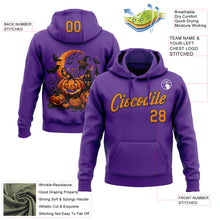 Загрузить изображение в средство просмотра галереи, Custom Stitched Purple Bay Orange-Black 3D Halloween Sports Pullover Sweatshirt Hoodie