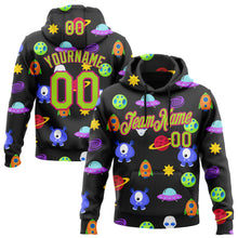 Загрузить изображение в средство просмотра галереи, Custom Stitched Black Neon Green-Hot Pink 3D Halloween Sports Pullover Sweatshirt Hoodie