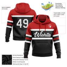 Загрузить изображение в средство просмотра галереи, Custom Stitched Black White-Red Line Sports Pullover Sweatshirt Hoodie