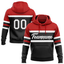 Загрузить изображение в средство просмотра галереи, Custom Stitched Black White-Red Line Sports Pullover Sweatshirt Hoodie