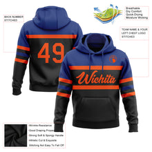Laden Sie das Bild in den Galerie-Viewer, Custom Stitched Black Orange-Royal Line Sports Pullover Sweatshirt Hoodie
